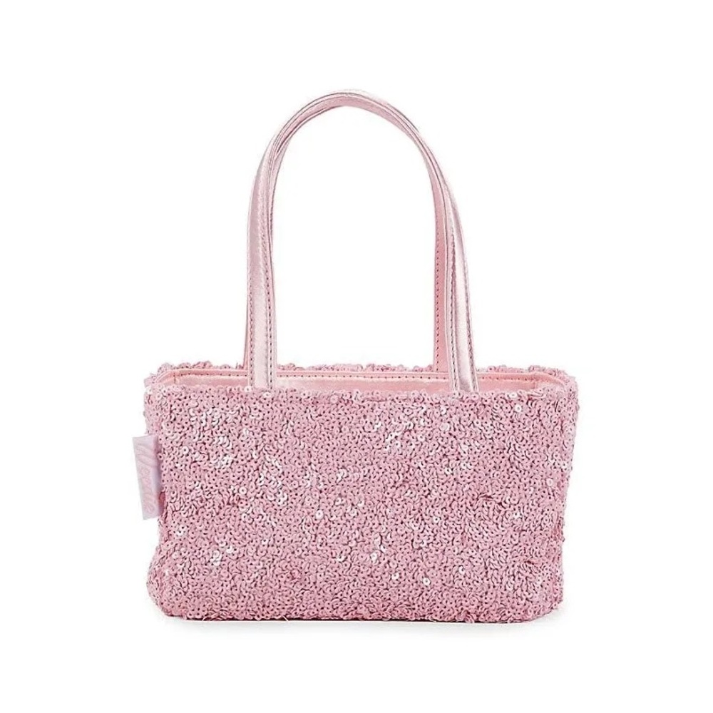 Edie Parker Pink Sequin Mini Top Handle Purse